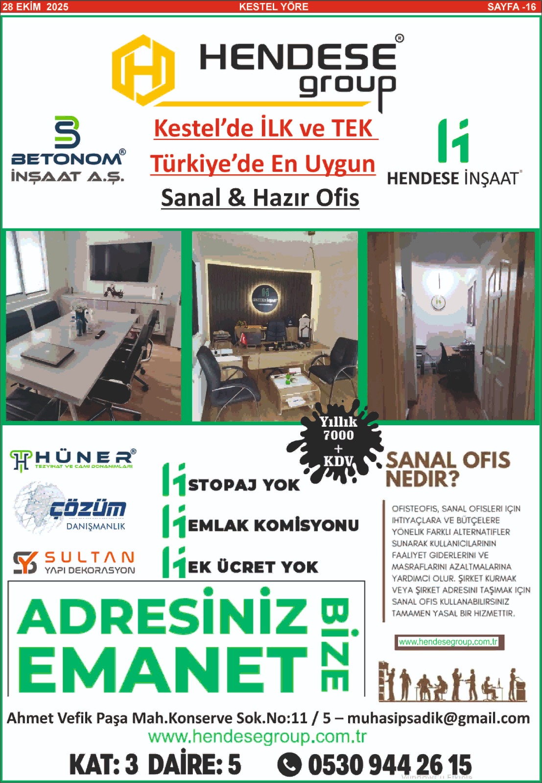 Kestel Yöre Gazetesi - 28.10.2025